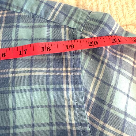 Peter Millar Blue Plaid Button Down Long Sleeve Shirt Size XL Casual Career - Picture 6 of 10